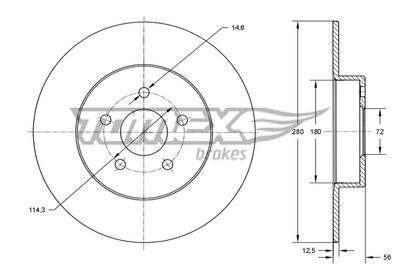 TOMEX Brakes TX 71-46 Тормозные диски  для DODGE CARAVAN (RG_) 3.8 AWD