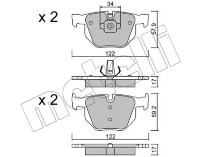 Комплект тормозных колодок, дисковый тормоз 22-0644-4