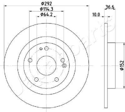 JAPANPARTS DP-427 Тормозные диски  для HONDA CIVIC (Хонда Цивик)