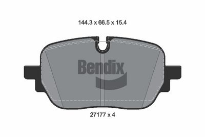комплект спирачно феродо, дискови спирачки BENDIX Braking BPD2678