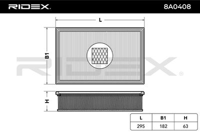 въздушен филтър RIDEX 8A0408