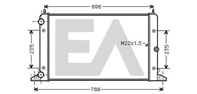 Радиатор, охлаждение двигателя EACLIMA 31R77113 для VW SHARAN
