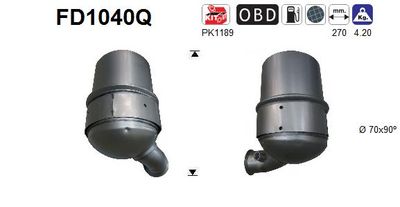 Filtr sadzy / filtr cząstek stałych, układ wydechowy AS FD1040Q