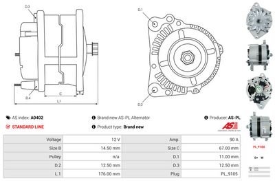 GENERATOR / ALTERNATOR AS-PL A0402 4
