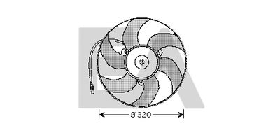 Вентилятор, охлаждение двигателя EACLIMA 33V55001 для CITROËN XM