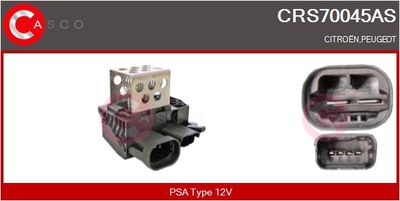 Předřazený odpor, elektromotor (ventilátor chladiče) CASCO CRS70045AS