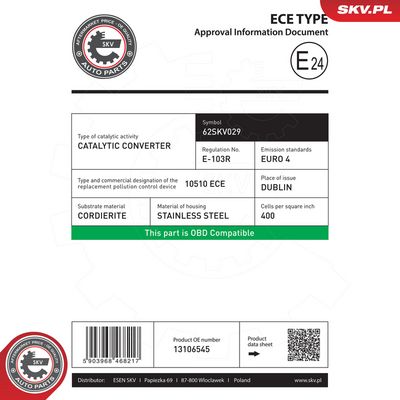 Katalyzátor ESEN SKV 62SKV029
