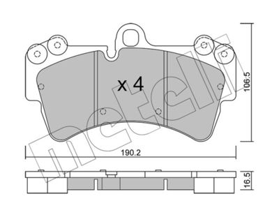 Комплект тормозных колодок, дисковый тормоз METELLI 22-0654-0 для PORSCHE CAYENNE
