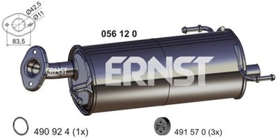 Глушитель выхлопных газов конечный ERNST 056120 для OPEL AGILA