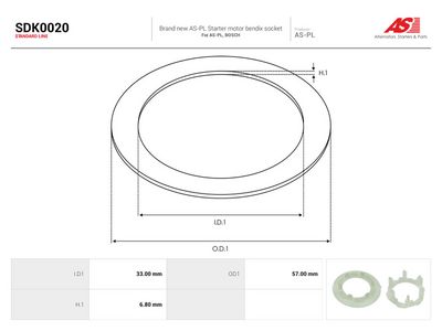 Reparasjonssett, starter AUTOSTARTER SDK0020