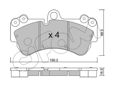 Комплект тормозных колодок, дисковый тормоз CIFAM 822-653-0 для PORSCHE CAYENNE