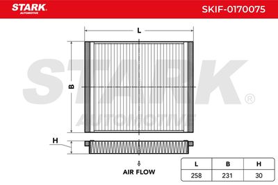 Филтър купе (поленов филтър) STARK SKIF-0170075