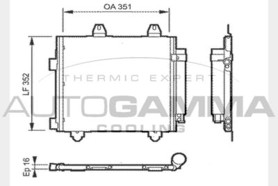 Конденсатор, кондиционер AUTOGAMMA 104452 для CITROËN C1