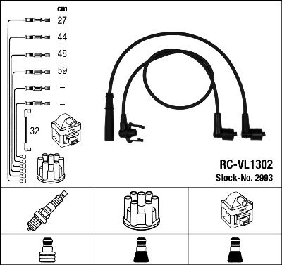 Комплект проводов зажигания NGK 2993 для VOLVO 480