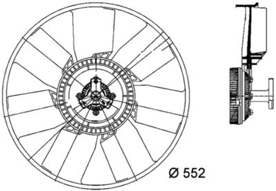 Ventilatorkoppeling (met ventilator, 550mm, aantal bladen: 7)