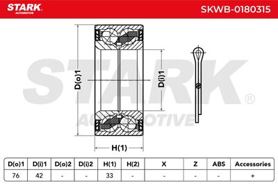 комплект колесен лагер STARK SKWB-0180315
