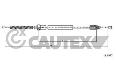 Тросик, cтояночный тормоз CAUTEX 028367 для CITROËN BERLINGO