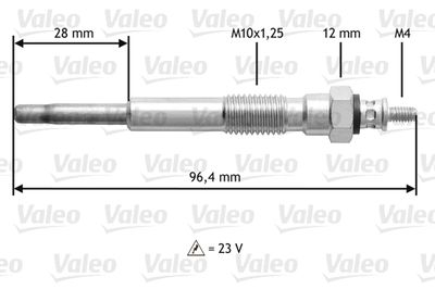 Свеча накаливания VALEO 345198 для TOYOTA HIACE