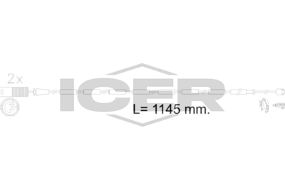предупредителен контактен сензор, износване на накладките ICER 610607 E C