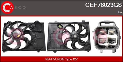 CASCO CEF78023GS Вентилятор системы охлаждения двигателя  для KIA RIO II (JB) 1.5 CRDi