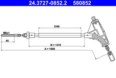 Cable Pull, parking brake 24.3727-0852.2