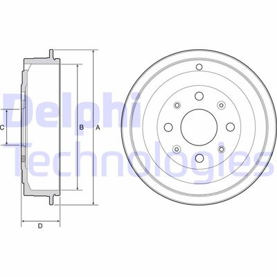 Тормозной барабан DELPHI BF502 для OPEL ADAM