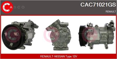 CASCO CAC71021GS Компрессор кондиционера для RENAULT KANGOO Express (FC0/1_) D 65 1.9 (FC0E, FC02, FC0J, FC0N)