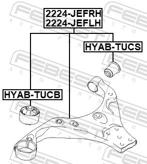 Control/Trailing Arm, wheel suspension 2224-JEFRH