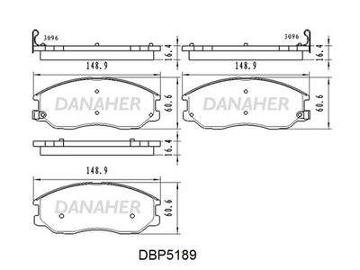Комплект тормозных колодок, дисковый тормоз DANAHER DBP5189 для SSANGYONG RODIUS