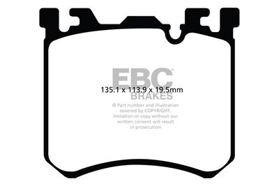 Комплект тормозных колодок, дисковый тормоз EBC Brakes DP52091NDX для ROLLS-ROYCE GHOST