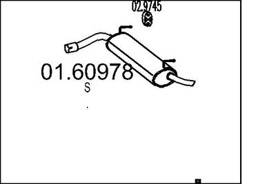 MTS 01.60978 Глушитель выхлопных газов  для FIAT PANDA (169_) 1.2 4x4 (169.AXB2A)