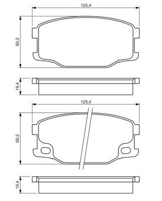 BOSCH - Sada brzdových platničiek kotúčovej brzdy (brzdové platničky) MITSUBISHI , 0 986 494 442