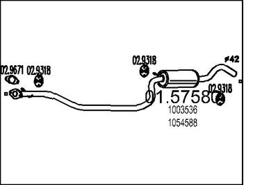 MTS 01.57580 Глушитель выхлопных газов  для MAZDA 121 III (JASM, JBSM) 1.3