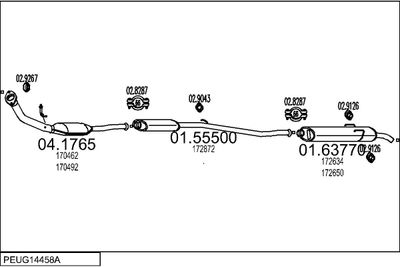 Układ wydechowy MTS PEUG14458A002329
