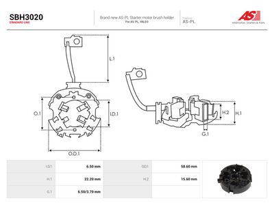 Børsteholder, starter AS-PL SBH3020