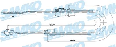 Тросик, cтояночный тормоз SAMKO C1531B для IVECO DAILY