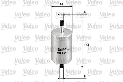 Топливный фильтр VALEO 587001 для INFINITI FX