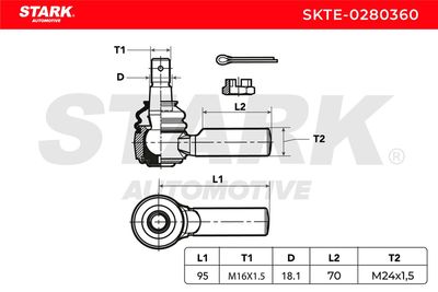 накрайник на напречна кормилна щанга STARK SKTE-0280360