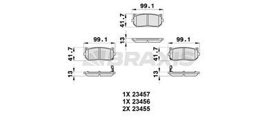 Комплект тормозных колодок, дисковый тормоз BRAXIS AB0304 для KIA CLARUS