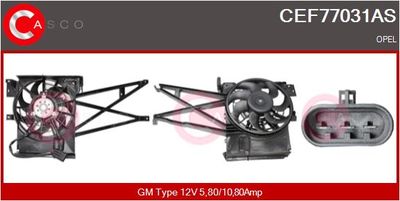 CASCO CEF77031AS Вентилятор системы охлаждения двигателя  для OPEL VECTRA B (J96) 2.0 DI 16V (F19)