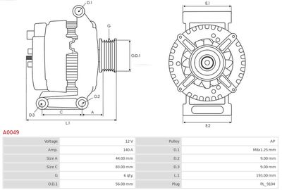 Alternator A0049