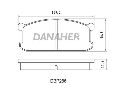 Комплект тормозных колодок, дисковый тормоз DANAHER DBP286 для MITSUBISHI SAPPORO