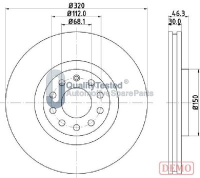 Brzdový kotouč JAPANPARTS DI0909JM