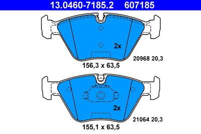 Комплект тормозных колодок, дисковый тормоз 13.0460-7185.2