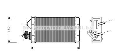 Теплообменник, отопление салона AVA QUALITY COOLING FT6087 для FIAT FIORINO