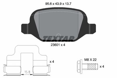 Комплект тормозных колодок, дисковый тормоз TEXTAR 2360102 для LADA GRANTA