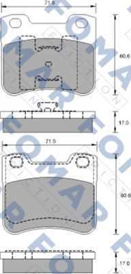 Комплект тормозных колодок, дисковый тормоз FOMAR Friction FO 900681 для CITROËN AX