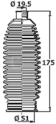 BORG & BECK BSG3474 Пыльник рулевой рейки  для ALFA ROMEO 159 (Альфа-ромео 159)