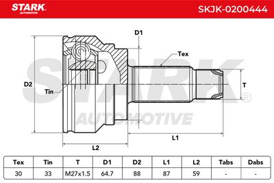 каре комплект, полуоска STARK SKJK-0200444