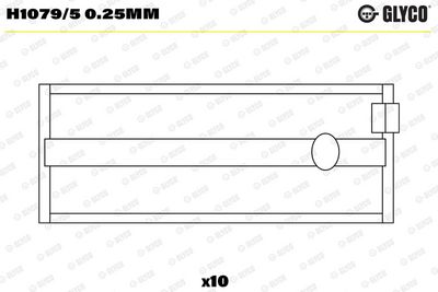 Черупка на лагера на коляновия вал GLYCO H1079/5 0.25mm